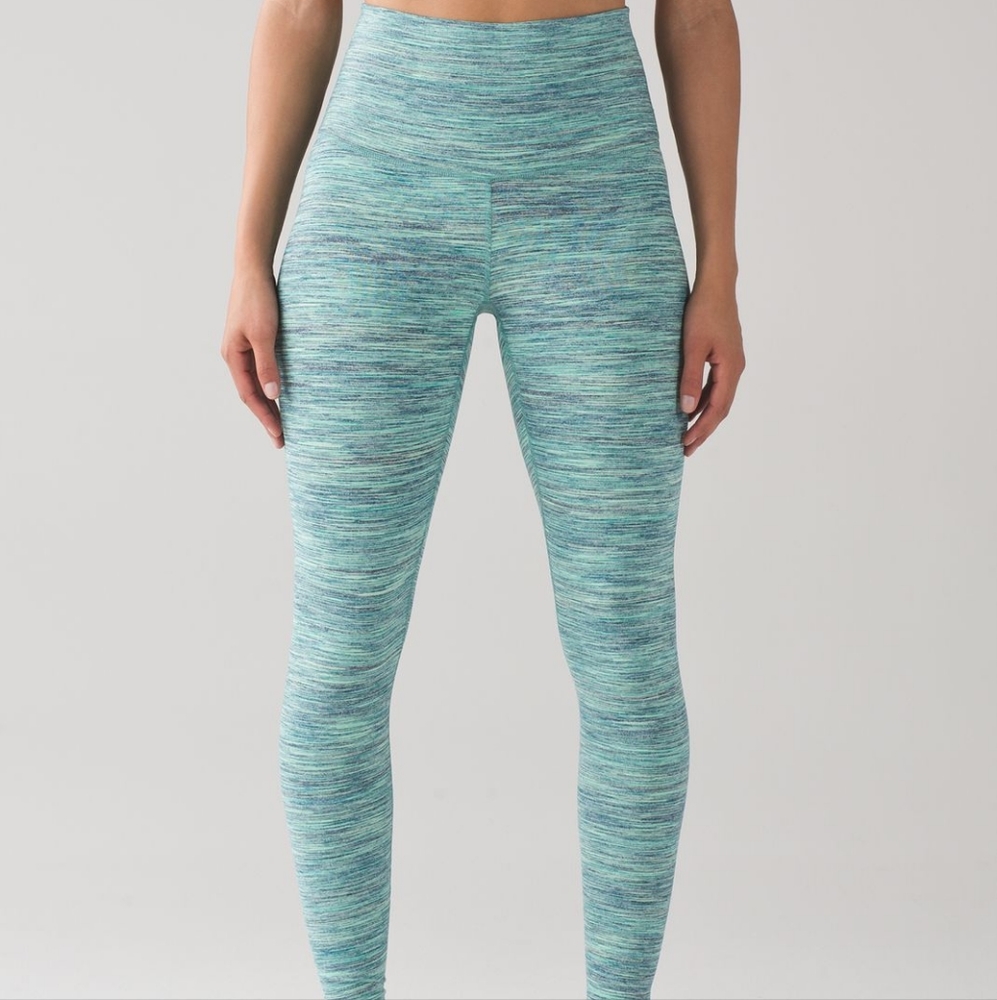 Lululemon | Wunder Under Hi-Rise Space Dye Camo Alberta Lake Fresh Teal Size 6